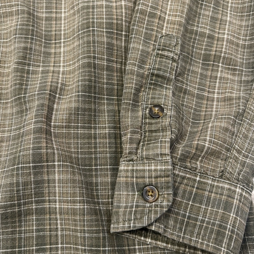 Carhartt Loose Fit Midweight Chambray Long-sleeve Plaid‎ Shirt Dusty Olive XL - Picture 6 of 6